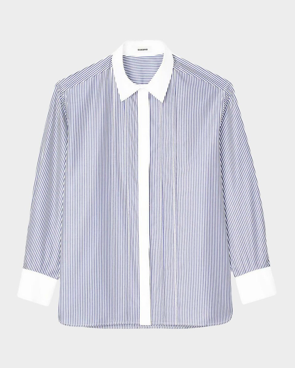 Maylie Striped Button-Front Shirt